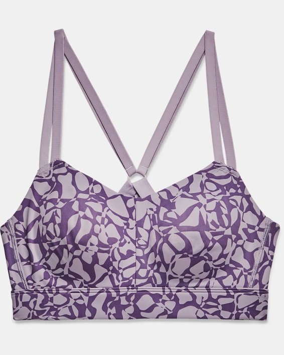 Women's HeatGear® High Printed Sports Bra, Purple, pdpMainDesktop image number 8